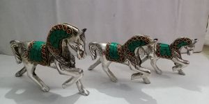 White Metal Animal Statues