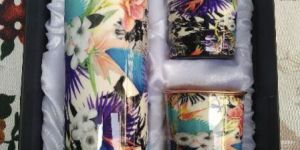 Printed Copper Bottle & Glass Set