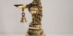 Brass Peacock Dipak Lamp Statue