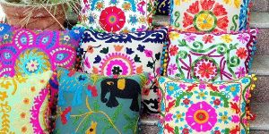 Suzani Embroidered Cushion Cover