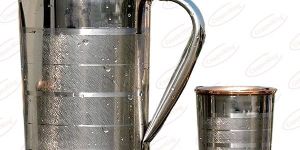 Steel Copper Glass Jug Set