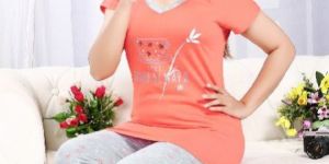 WOMEN'S COTTON HOSIERY NIGHTSUIT