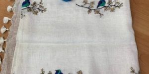 Cotton Slub Embroidery Sarees