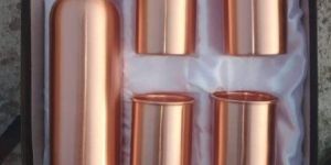 Copper Bottle & Glass Set