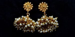 Trendy Gold Polish Beaded Earring