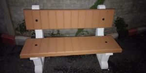 Brown Cement Garden Bench