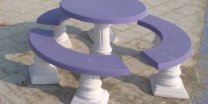 Purple Cement Dining Table Set