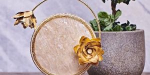 Bridal Brass Mother of Pearl Clutches