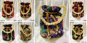 Ethnic Floral Print Potli Bag