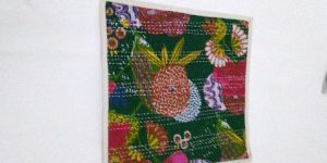 Flower Print Kantha Cushion Cover