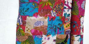 Multi Patch Work Flower Print Bedsheet