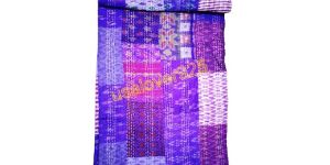 Multi Patch Work Silk Handmade Bed Cover