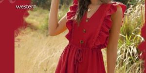 Rayon Cotton Western Dress