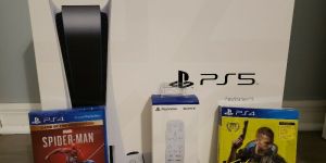 Sony PlayStation 5 Console Disc Version (Free CyberPunk + SpiderMan)