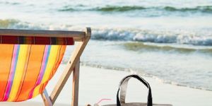 White Summer Cotton Large Zipper Beach Bag