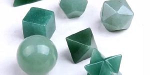 Green Aventurine 7 Stones Sacred Geometry Set