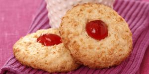 Coconut Cherry Biscuits