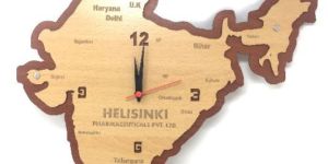 Indian Map Design Wooden MDF Wall Clock