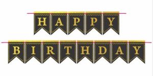 Happy Birthday Glitter Banner