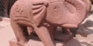Agra Red Stone Elephant Statue