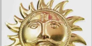 GOLDEN METAL SUN SYMBOL (SIZE 6.5 INCHES)