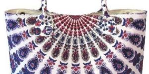 Multi Color Purple White Mandala Handbag