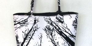 Forest Tree Printed Black and White Handbag