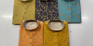 Men's Floral Print Kurta With Churidar