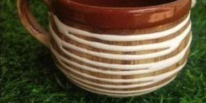 Line Printed Ceramic Tea Mug