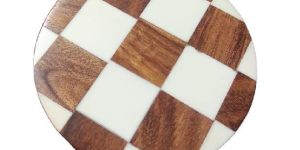 ROUND COASTER WOODEN AND RESIN HANDMADE TECHNIQUE PRODUCT