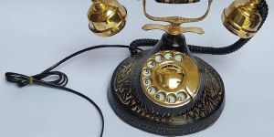 Vintage Antique Nautical Solid Brass Rotary Dial Working Telephone