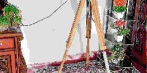 Vintage Nautical Tripod Floor Spot Lamp