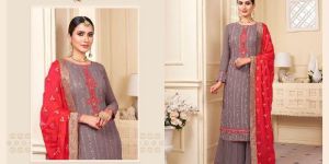 Karwa Designer Shararas Suit