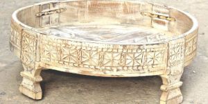 Indian Antique Wooden Chakki Table