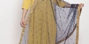 Navy Blue Gotta Patti Net Dupatta