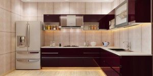 L Shape Wooden Modular Kitchen