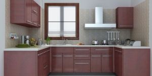 U Shape Wooden Modular Kitchen