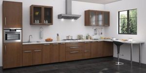 Wooden Straight Modular Kitchen