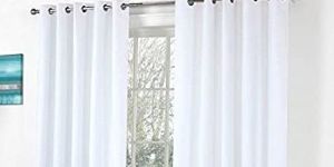 Polyester Blend Solid Grommet Eyelet Curtains
