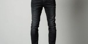 Men Black Faded Denim Jeans