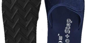 Navy Blue Velcro Adjustable Mens Slippers