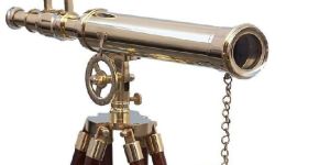 Brass Double Barrel Telescope Tripod
