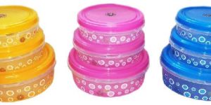 Dot Print 3 Pcs Plastic Boxes