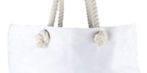 Rope Handle Jute Canvas Tote Bag