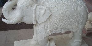 Marble Elephant Statue