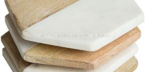 WOODEN AND STONE TEA COASTER MADE GIFT MART