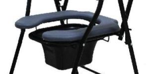 Fidelis Healthcare Commode Chair for Senior Citizen with Arm and Backrest