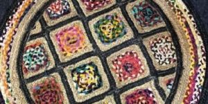 Black and Natural Diamond Rug