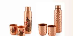 Copper Bottle & Glass Set