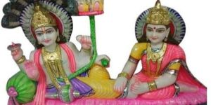 Marble Laxmi Vishnu Statue